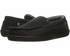 Isotoner Men's Diamond Corduroy Moccasin Slipper With Cooling Memory Foam For Indoor/Outdoor Comfort