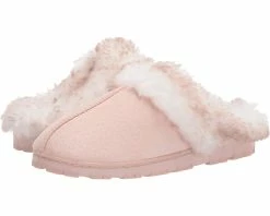 Jessica Simpson Women's Faux Fur Clog - Comfy Furry Soft Indoor House Slippers With Memory Foam