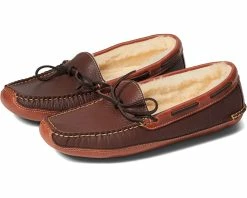 L.L.Bean Bison Double Sole Slipper Shearling Lined